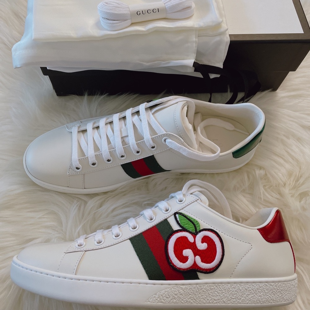 Gucci White and Red Sneakers